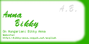 anna bikky business card